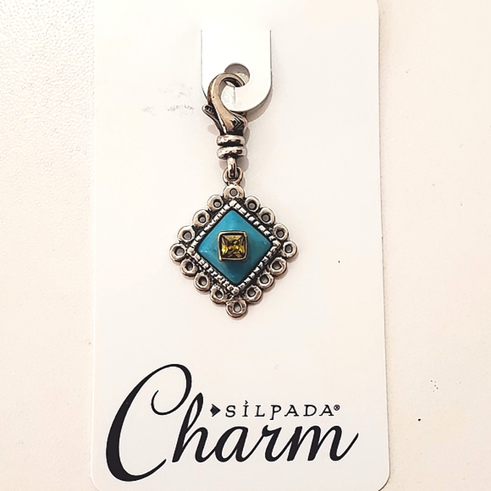 RARE Silpada Turquoise Peridot Charm